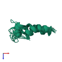 PDB entry 1aty coloured by chain, ensemble of 9 models, top view.