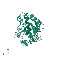 Cathepsin K in PDB entry 1au2, assembly 1, side view.