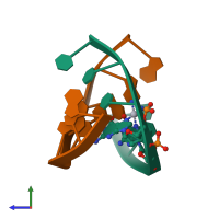 PDB entry 1au5 coloured by chain, side view.