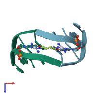 PDB entry 1au6 coloured by chain, top view.