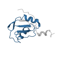 The deposited structure of PDB entry 1aud contains 1 copy of Pfam domain PF00076 (RNA recognition motif. (a.k.a. RRM, RBD, or RNP domain)) in U1 small nuclear ribonucleoprotein A. Showing 1 copy in chain B [auth A].