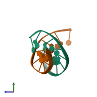 PDB entry 1aul coloured by chain, side view.