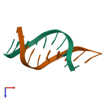 PDB entry 1aul coloured by chain, top view.