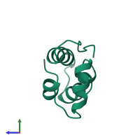 PDB entry 1aum coloured by chain, side view.