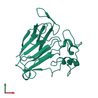 PDB entry 1aun coloured by chain, front view.