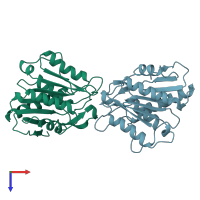 PDB entry 1auo coloured by chain, top view.