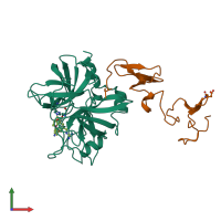 PDB entry 1aut coloured by chain, front view.