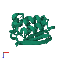 PDB entry 1auz coloured by chain, ensemble of 24 models, top view.
