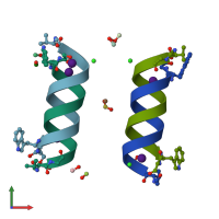PDB entry 1av2 coloured by chain, front view.