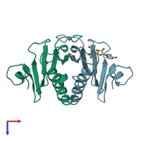 PDB entry 1av5 coloured by chain, top view.