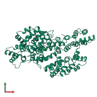 PDB entry 1avc coloured by chain, front view.