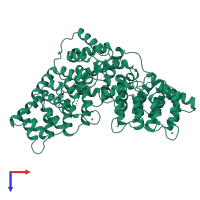 PDB entry 1avc coloured by chain, top view.