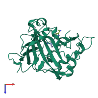 PDB entry 1avn coloured by chain, top view.