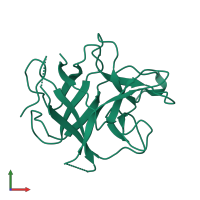 PDB entry 1avu coloured by chain, front view.