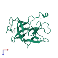 PDB entry 1avu coloured by chain, top view.