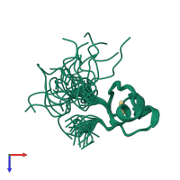 PDB entry 1aw6 coloured by chain, ensemble of 24 models, top view.