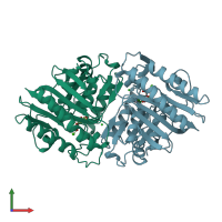 PDB entry 1awb coloured by chain, front view.