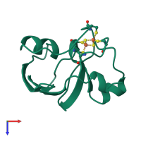 PDB entry 1awd coloured by chain, top view.