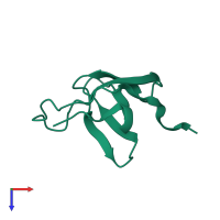 PDB entry 1awj coloured by chain, top view.