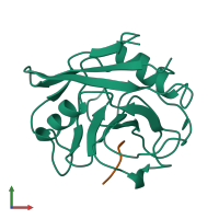 PDB entry 1awu coloured by chain, front view.