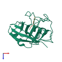 PDB entry 1awu coloured by chain, top view.