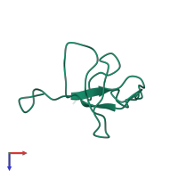 Monomeric assembly 1 of PDB entry 1aww coloured by chemically distinct molecules, top view.