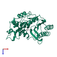 Beta-lactamase TEM in PDB entry 1axb, assembly 1, top view.