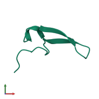 Omega-hexatoxin-Hv1a in PDB entry 1axh, assembly 1, front view.