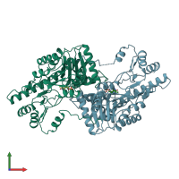 PDB entry 1ay4 coloured by chain, front view.