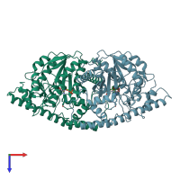 PDB entry 1ay5 coloured by chain, top view.