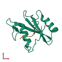 PDB entry 1ayc coloured by chain, front view.