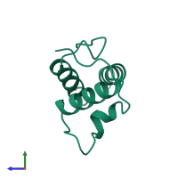 PDB entry 1ayi coloured by chain, side view.
