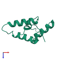 PDB entry 1ayi coloured by chain, top view.