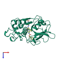 PDB entry 1ayv coloured by chain, top view.