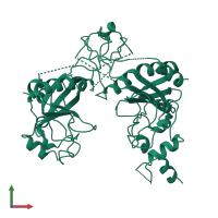 Homo dimeric assembly 1 of PDB entry 1az3 coloured by chemically distinct molecules, front view.