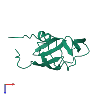 PDB entry 1az5 coloured by chain, top view.