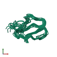 PDB entry 1azh coloured by chain, ensemble of 14 models, front view.