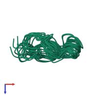 PDB entry 1azh coloured by chain, ensemble of 14 models, top view.