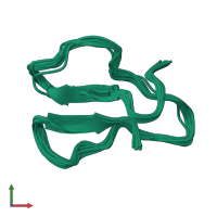 PDB entry 1azj coloured by chain, ensemble of 18 models, front view.