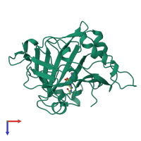 PDB entry 1azm coloured by chain, top view.