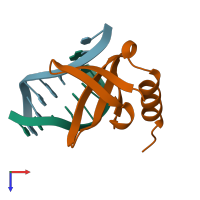 PDB entry 1azp coloured by chain, top view.