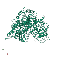 Aconitate hydratase, mitochondrial in PDB entry 1b0k, assembly 1, front view.