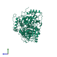 Aconitate hydratase, mitochondrial in PDB entry 1b0k, assembly 1, side view.