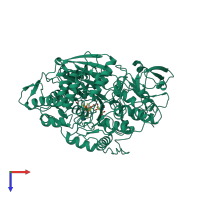 PDB entry 1b0m coloured by chain, top view.