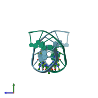 PDB entry 1b0s coloured by chain, side view.