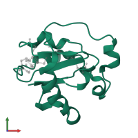 Ferredoxin-1 in PDB entry 1b0v, assembly 1, front view.