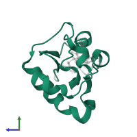 Ferredoxin-1 in PDB entry 1b0v, assembly 1, side view.