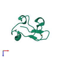 PDB entry 1b13 coloured by chain, top view.