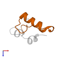 Insulin B chain in PDB entry 1b18, assembly 1, top view.