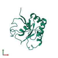 PDB entry 1b1a coloured by chain, front view.